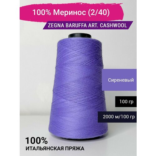 Пряжа Zegna Baruffa 100% Меринос (2/40) 100 гр. Пряжа на конусе Италия