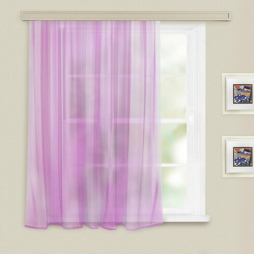 Штора вуаль однотонная 140х180 см сирень100 пэ 629₽