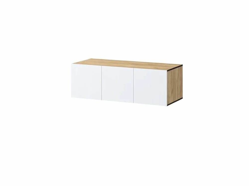 Антресоль на шкаф "Бастион" 1.2м - Дуб рафт золотой/Белый древесный