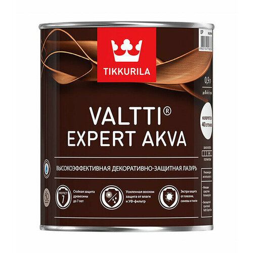 антисептик tikkurila valtti expert akva декоративный для дерева бесцветный 9 л Антисептик Tikkurila Valtti Expert Akva декоративный для дерева бесцветный 0,9 л