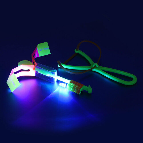 Игроленд Стрелялка крутящаяся свет пластик 3хAG3 15см 4 цвета 5 штук 325₽