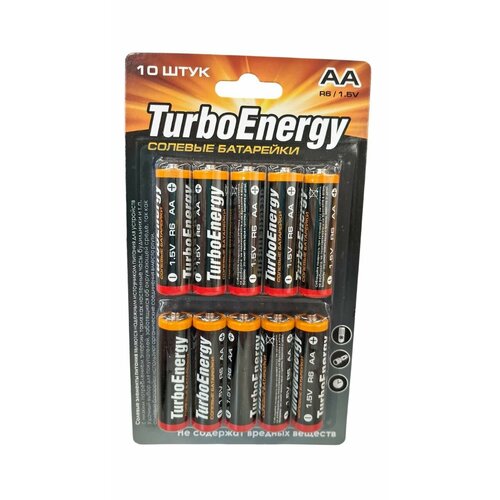 Солевые батарейки TurboEnergy, пальчиковые, АА, 1,5 V, 10 шт. батарейки pkcell аа пальчиковые солевые 12 штук