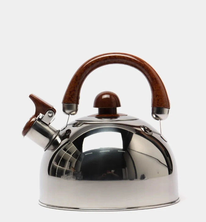 Чайник для плиты со свистком нержавеющая сталь 2.5 л добрыня DO-2910, для всех плит
