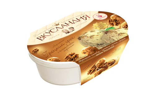 Мороженое пломбир Вкусландия Грецкий орех с кленовым сиропом 15,9%
