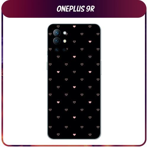 Силиконовый чехол на OnePlus 9R / ВанПлас 9R Чехол с сердечками силиконовый чехол на oneplus 9r ванплас 9r зеленый карбон