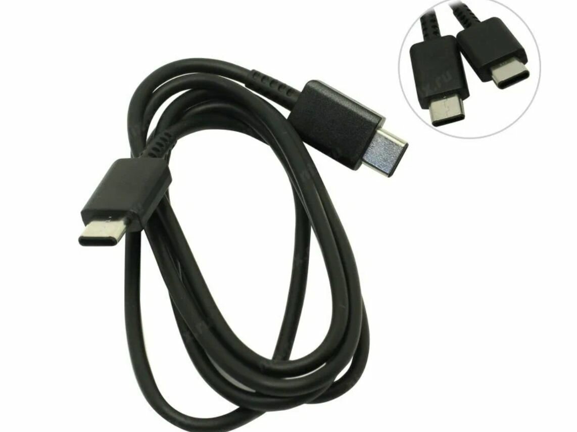 Кабель Samsung USB-C to USB-C, (3A), 1м, (EP-DA705B), черный