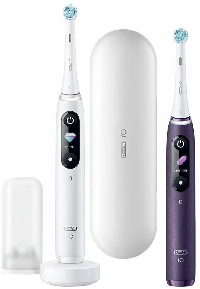 Набор электрических зубных щеток Oral-B iO8 Duo, white alabaster/violet ametrine