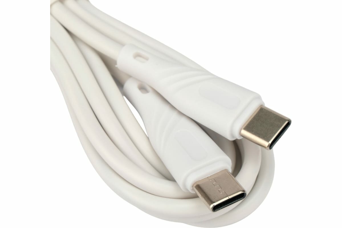 Кабель интерфейсный USB 2.0 Cablexpert Type-C/Type-C, Classic 0.1, 3A, 60Вт, PD/QC3.0, медь, 2м, белый, коробка - фото №4