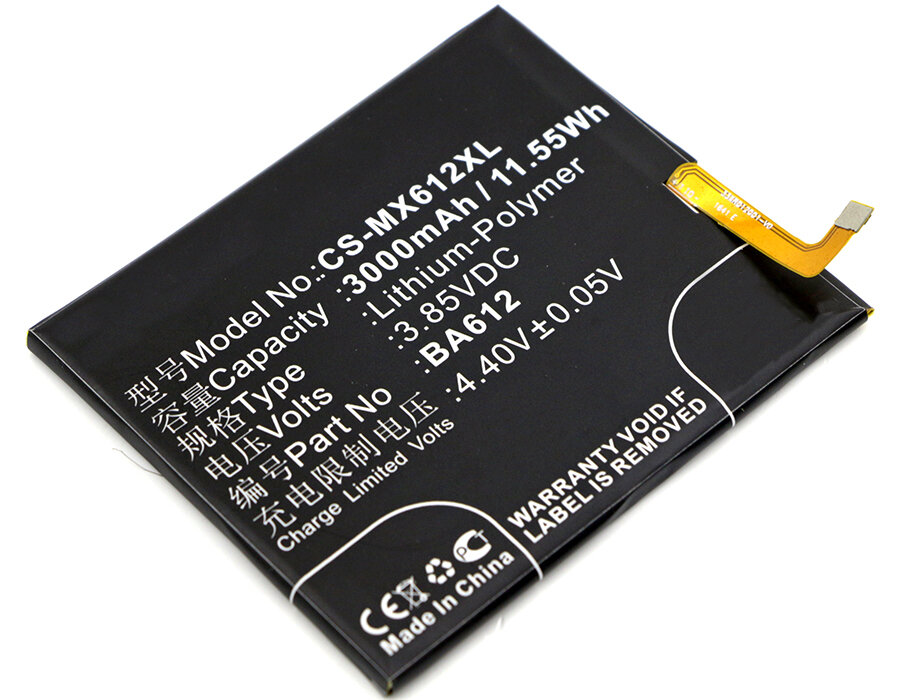 Аккумулятор CS-MX612XL BA612 для MeiZu M5s M612M 3.85V / 3000mAh / 11.55Wh