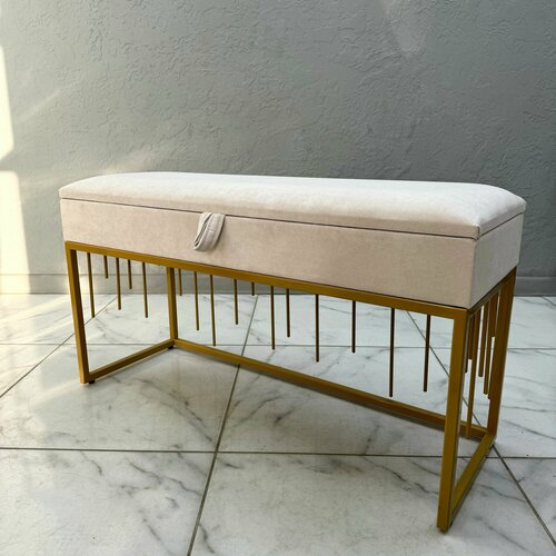 Банкетка в прихожую для обуви с ящиком для хранения STEEL MEBEL (БДЗ-003) Обувница с сидением Размер: 100х35х55см