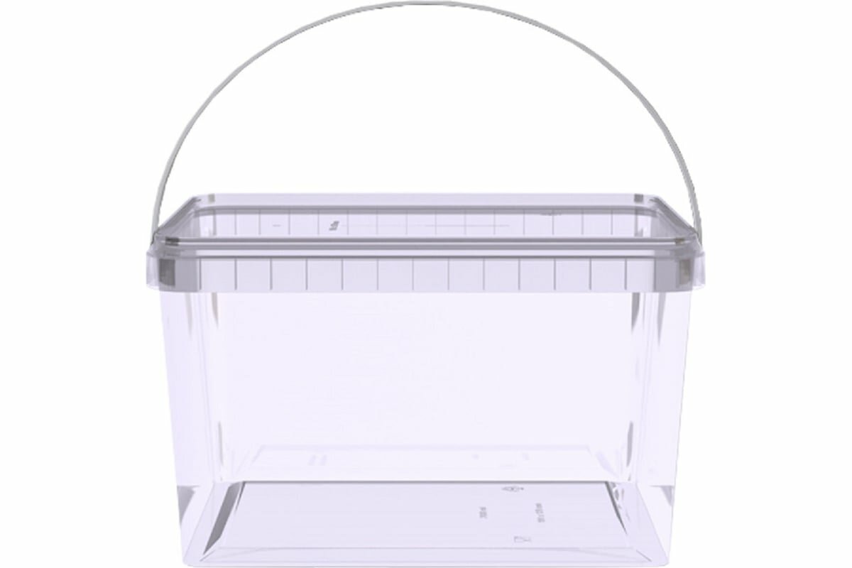 Прямоугольное ведро Тара. ру п/п 2 л, с крышкой, с ручкой, прозрачное 21487