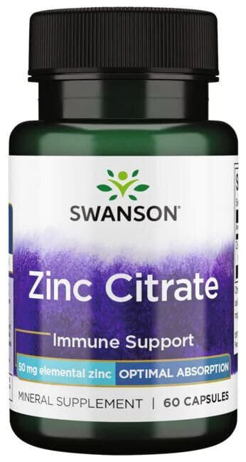 Swanson Zinc Citrate / Цинк Цитрат 50 мг 60 капсул