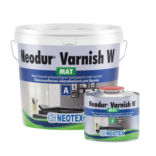 Полиуретановый 2х компонентный УФ стойкий лак водный матовый Neodur Varnish W MAT(A+B) 3кг для микроцементов и других поверхностей