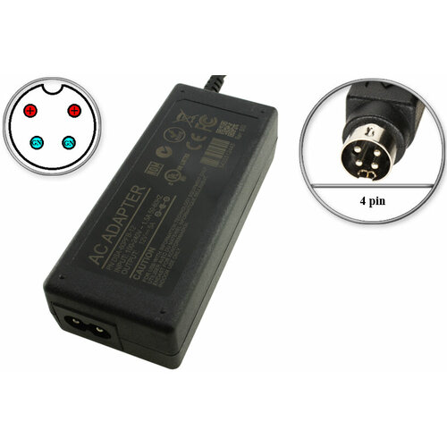 Адаптер (блок) питания 12V, 5A, 60W, 4-pin HP, для монитора (Acer, BenQ, HP Compaq, Viewsonic), телевизоров, сетевого об, POS-терминала и др.