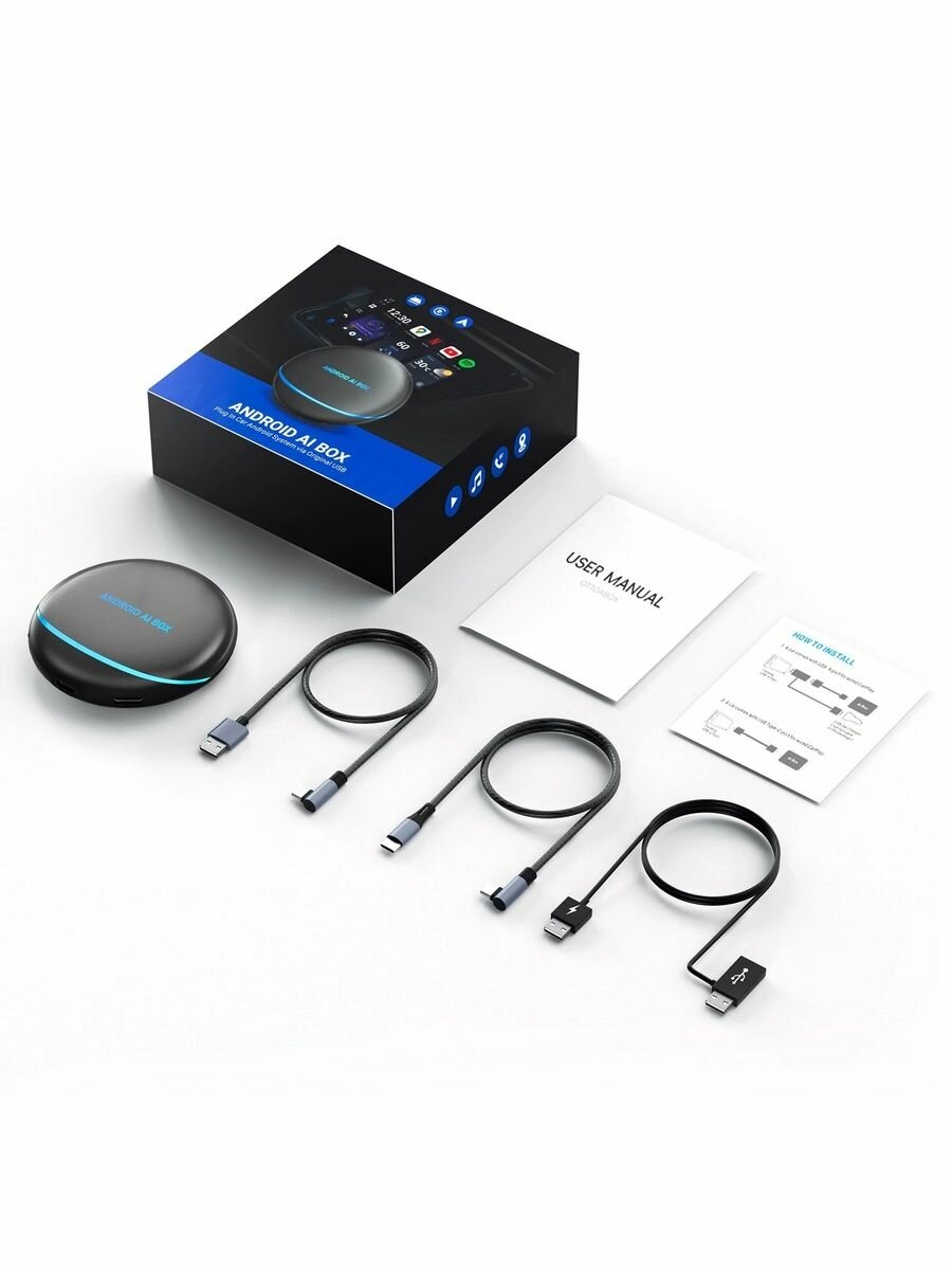 OTTOCAST PCS47 Carlink Android Carplay Ai Box Rus - Android 13 - Процессор 8-ядерный QCM6225 - Память 8+128Gb - 4G(Sim) — фото 1