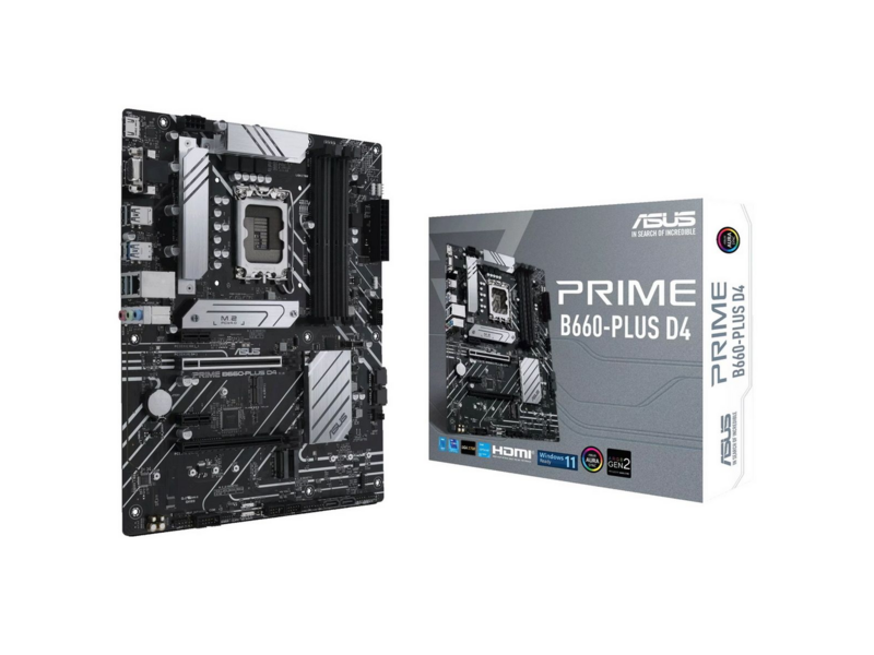 Материнская плата PRIME B660-PLUS D4 LGA 1700 ATX 4xDDR4 2xPCIEx16 2xPCIEx1 3xM.2 USB-C DP HDMI VGA 2.5GLAN