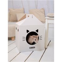 Домик для кошки из картона / игрушка для животных / Картонная коробка