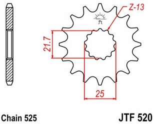 Звезда ведущая (передняя) JT 520.15 525