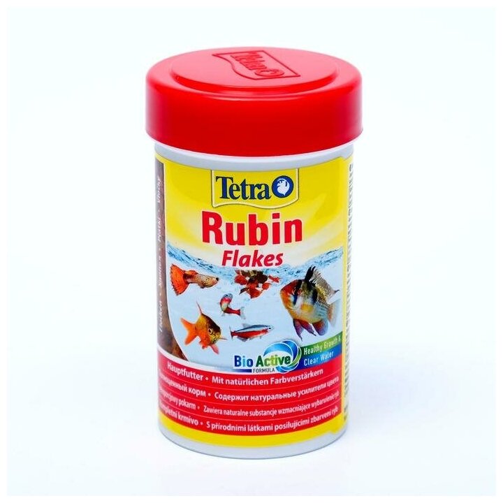 TetraRubin корм в хлопьях для улучшения окраса всех видов рыб 100 мл - фотография № 11