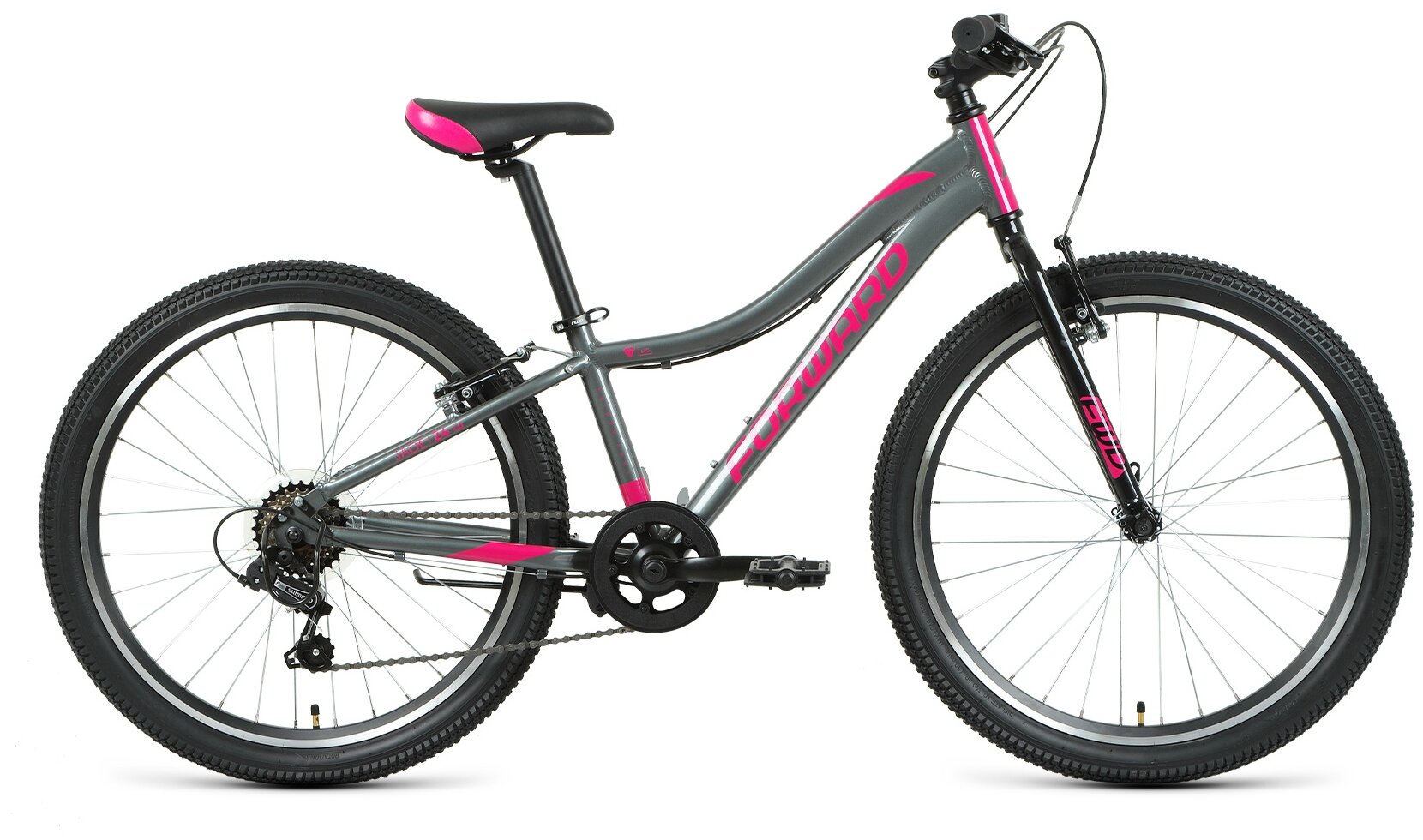 Велосипед для подростков Forward JADE 24 1.0 серый/розовый (RBK22FW24744)