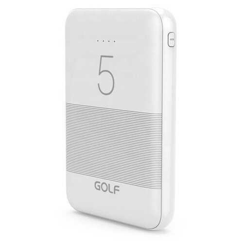 фото Внешний аккумулятор golf g95/ powerbank 5000 mah/usb 1а, 2.1a/белый