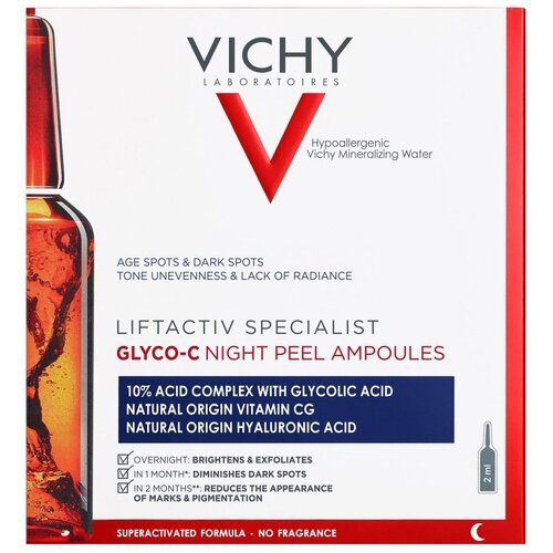 Vichy пилинг-сыворотка ночного действия Liftactiv Specialist Glyco-C, 2 мл, 30 шт. сыворотка пилинг ночного действия liftactiv glyco c vichy виши 2мл 30шт