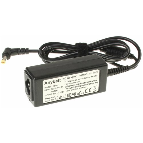 блок питания для ноутбука dell 19v 1 58a 5 5x1 7 Блок питания Anybatt 22-U20-501 19V 2,15A, 41W, 5.5*1.7 mm для Acer Aspire 1425P-232G25i, Aspire 1825PTZ-413G32ikk, Aspire One Happy AOHAPPY-2DQb2b, для Dell Inspiron Mini 10, Inspiron Mini 1012, Inspiron Mini 1018, Inspiron Duo 1090,