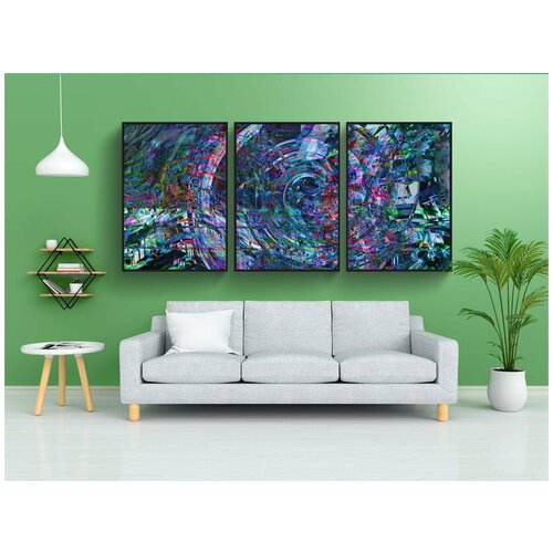 фото Набор модулных постеров для интерьера "сбой, глитч-арт, искажение" 60x90 см. в тубусе, без рамки lotsprints