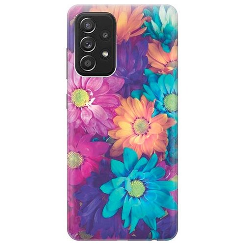 фото Ультратонкий силиконовый чехол-накладка для samsung galaxy a52 с принтом "много цветов" gosso