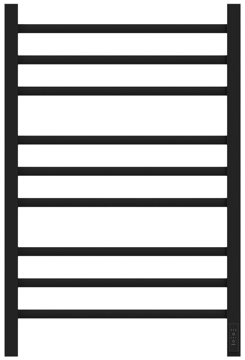 Полотенцесушитель электрический Point PN71858B П9 500x800мм, диммер справа, черный - фотография № 1