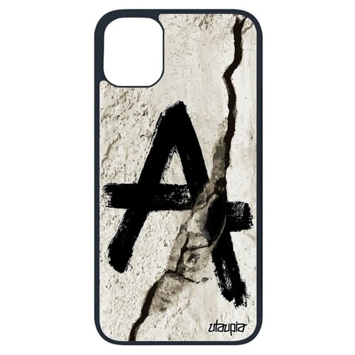 фото Ударопрочный чехол на смартфон // iphone 11 pro // "анархия" анархист дизайн, utaupia, серый