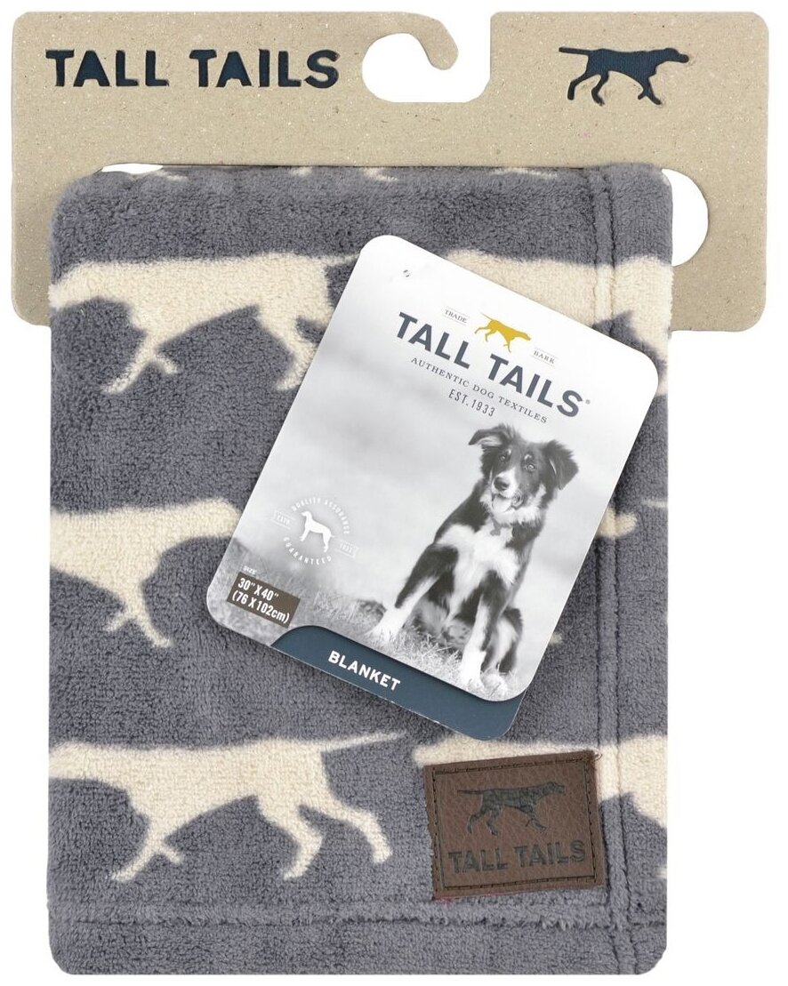 Одеяло для животных Rosewood "Tall Tails", серое с собаками, 76х102см (Великобритания) - фотография № 1