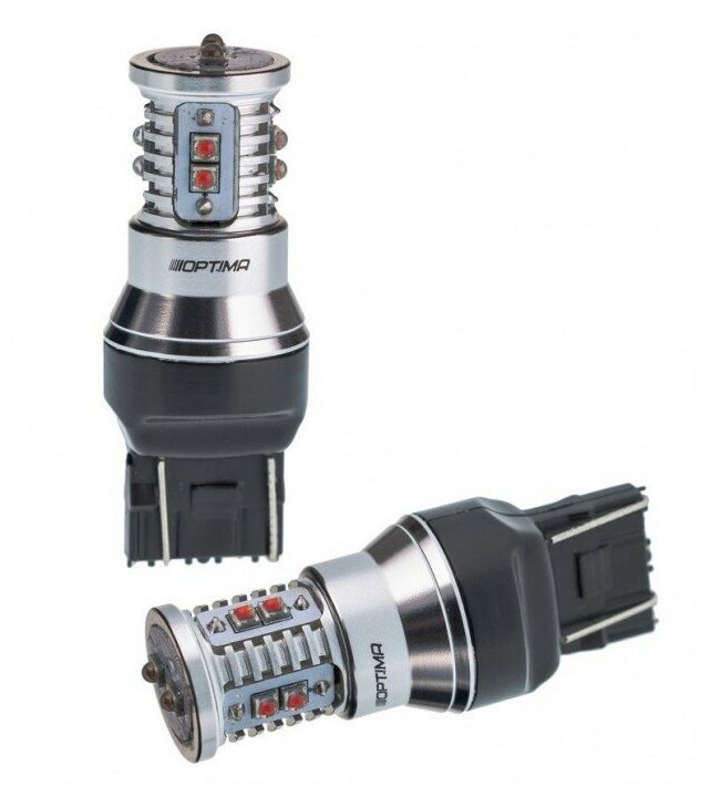 Светодиодная лампа Optima Premium W21/5W (7443) MINI CREE XB-D CAN (Ps CAN работает не на всех а/м уточняйте) 50W RED 12-24V (красная) 1шт.