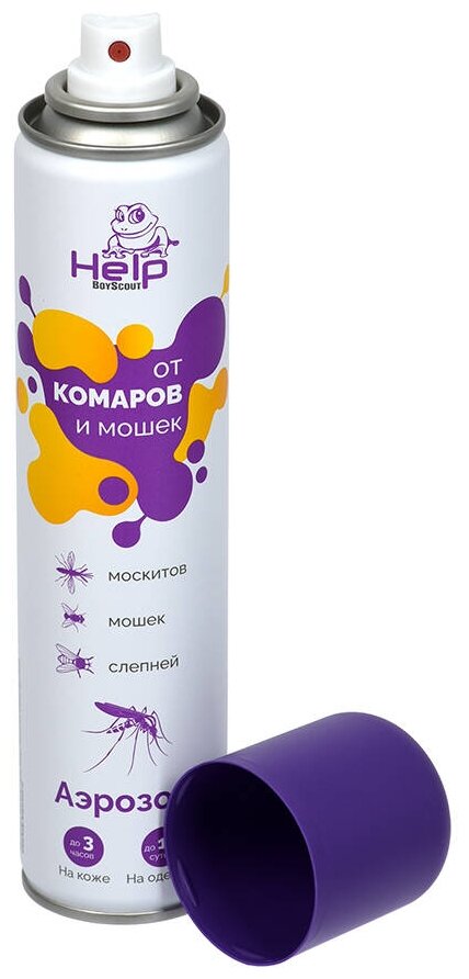 Репелленты Аэрозоль HELP от комаров и мошек репеллентный 200 мл