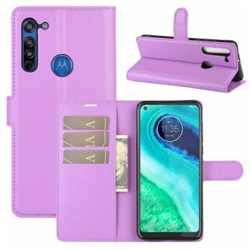 фото Brodef wallet чехол книжка кошелек для motorola moto g8 фиолетовый