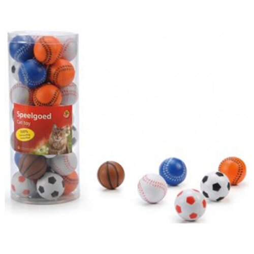 Triol Полосатый мячик набор метательная игрушка для кошек цветной 3,5 см