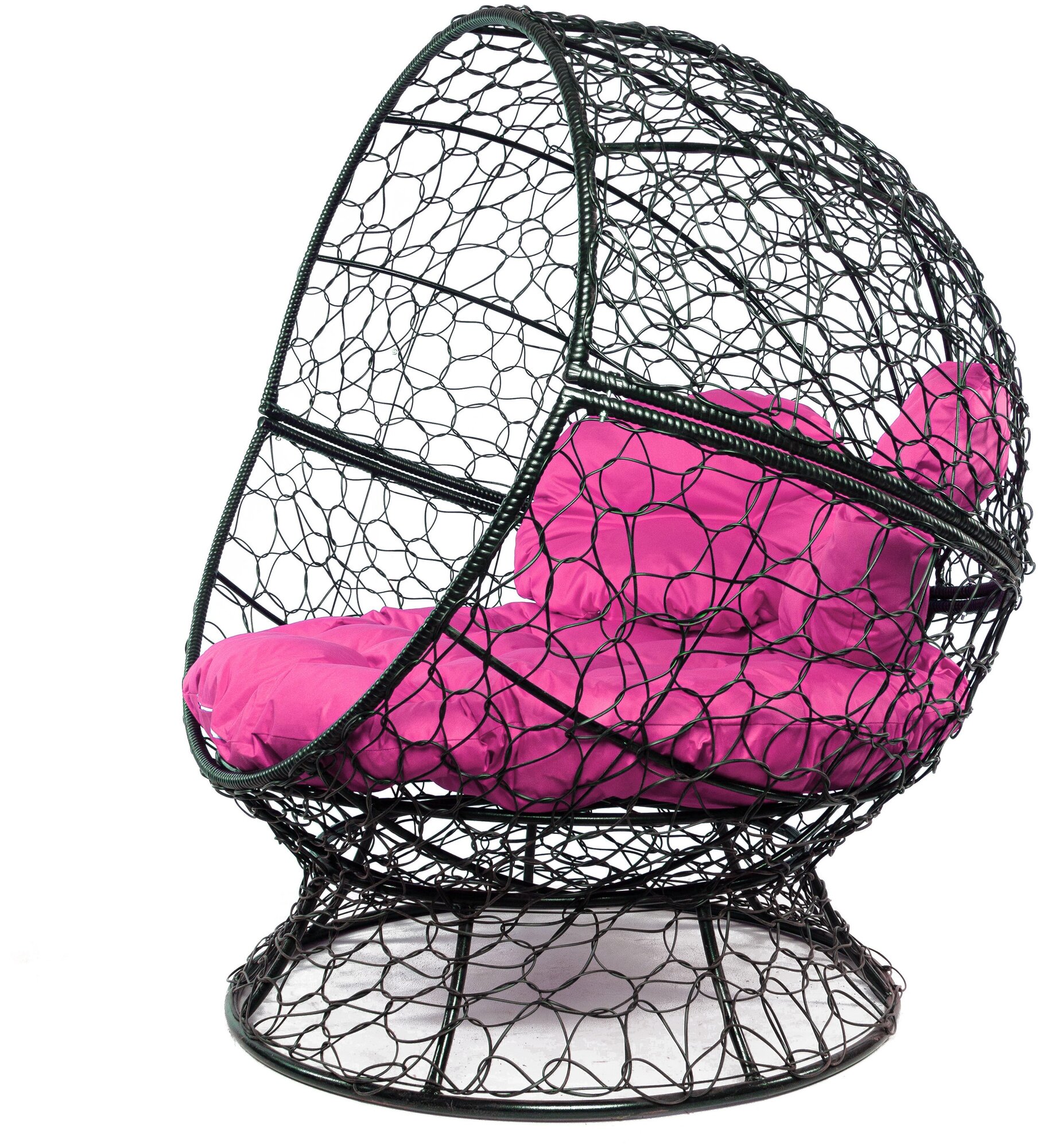 Кресло чёрное M-Group Апельсин ротанг, 11520408 розовая подушка - фотография № 4