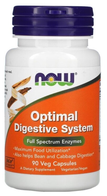 Капсулы NOW Optimal Digestive System, 90 шт.
