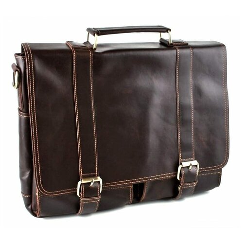 Портфель H.T. 1983.8, фактура гладкая, кофейный