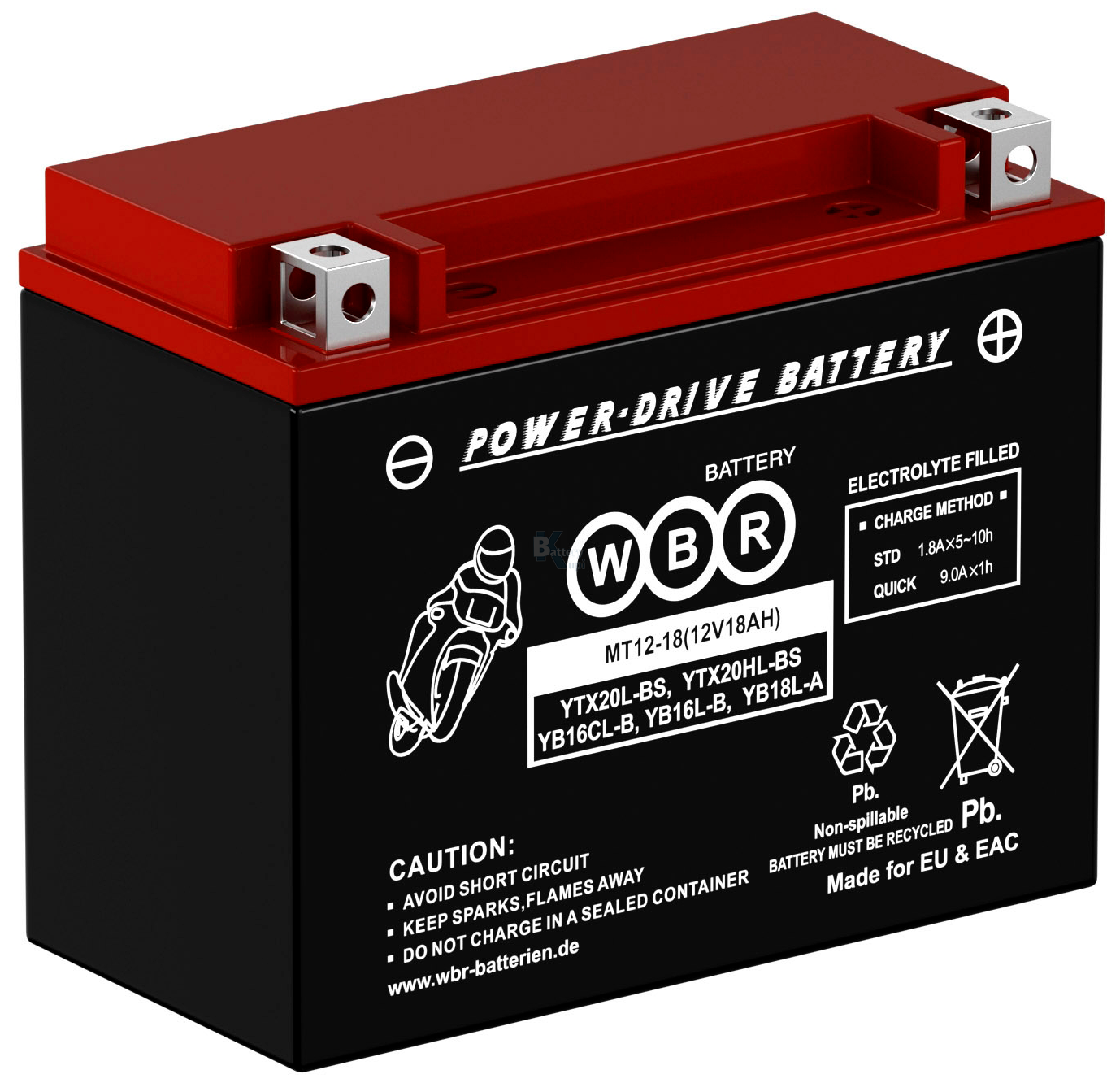 MT 12-18 Аккумулятор для мототехники WBR полярность: обратная (- +) (12V | 18Ah | 270A)