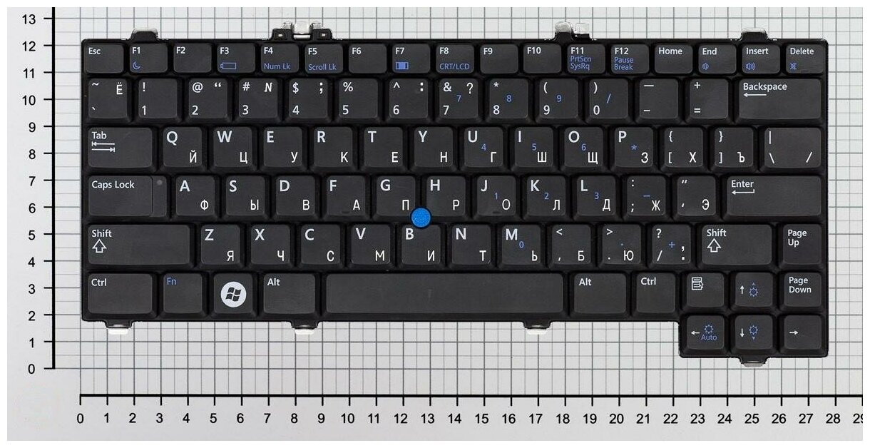 Клавиатура для ноутбука Dell 0XK145 русская черная с указателем