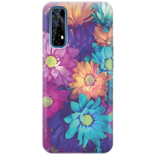 фото Ультратонкий силиконовый чехол-накладка для realme 7 с принтом "много цветов" gosso