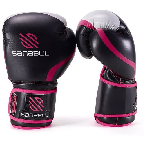 Боксерские перчатки Sanabul Essential Gel Gloves Black and Pink 12 OZ