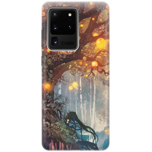 фото Ультратонкий силиконовый чехол-накладка для samsung galaxy s20 ultra с принтом "лиса на древе" gosso