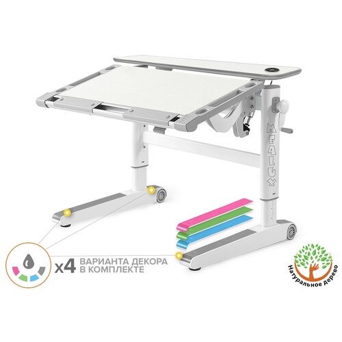 фото Детский стол mealux ergowood - m multicolor tg energy (арт.bd-800 tg/mc energy)