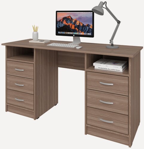 Изображение товара Стол письменный Хит-12, ШхГ: 140х50 см, цвет: Ясень шимо темный