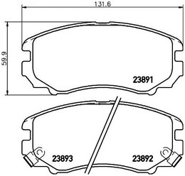 Дисковые тормозные колодки передние HELLA PAGID 8DB 355 022-061 для Hyundai, Kia (4 шт.)