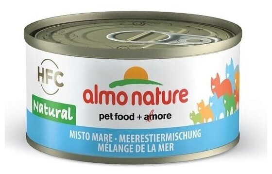 Almo Nature Консервы для Кошек с Морепродуктами 75% мяса, 70гр (24 банки)