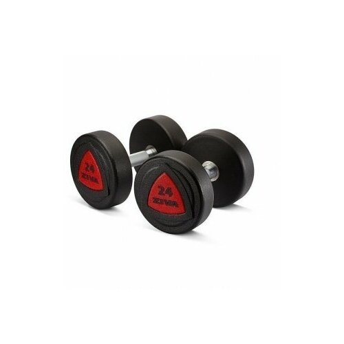 Гантель 34 кг ZIVA серии ZVO резиновое покрытие красная вставка