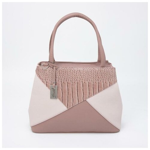 фото Сумка тоут, 2 отдела на молниях, наружный карман, длинный ремень, цвет бежевый оливи